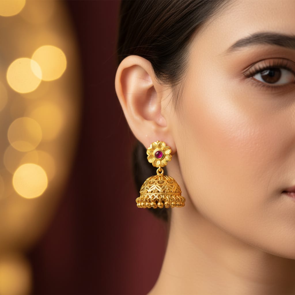 Royal Micro Plated Jhumka Earrings