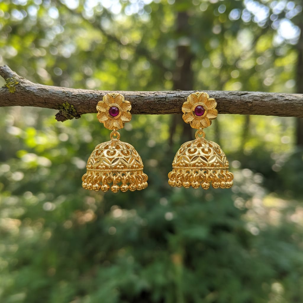 Royal Micro Plated Jhumka Earrings
