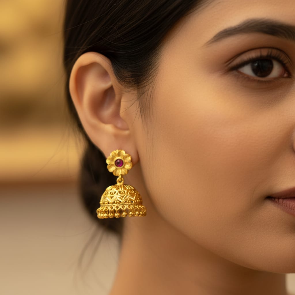 Royal Micro Plated Jhumka Earrings