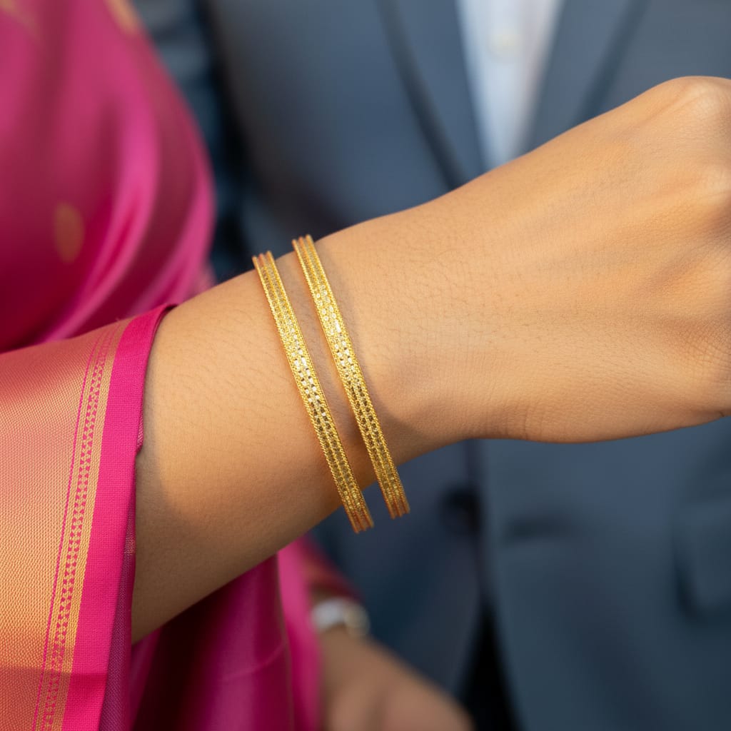 1 Gram Gold Bangles Diamond Cut