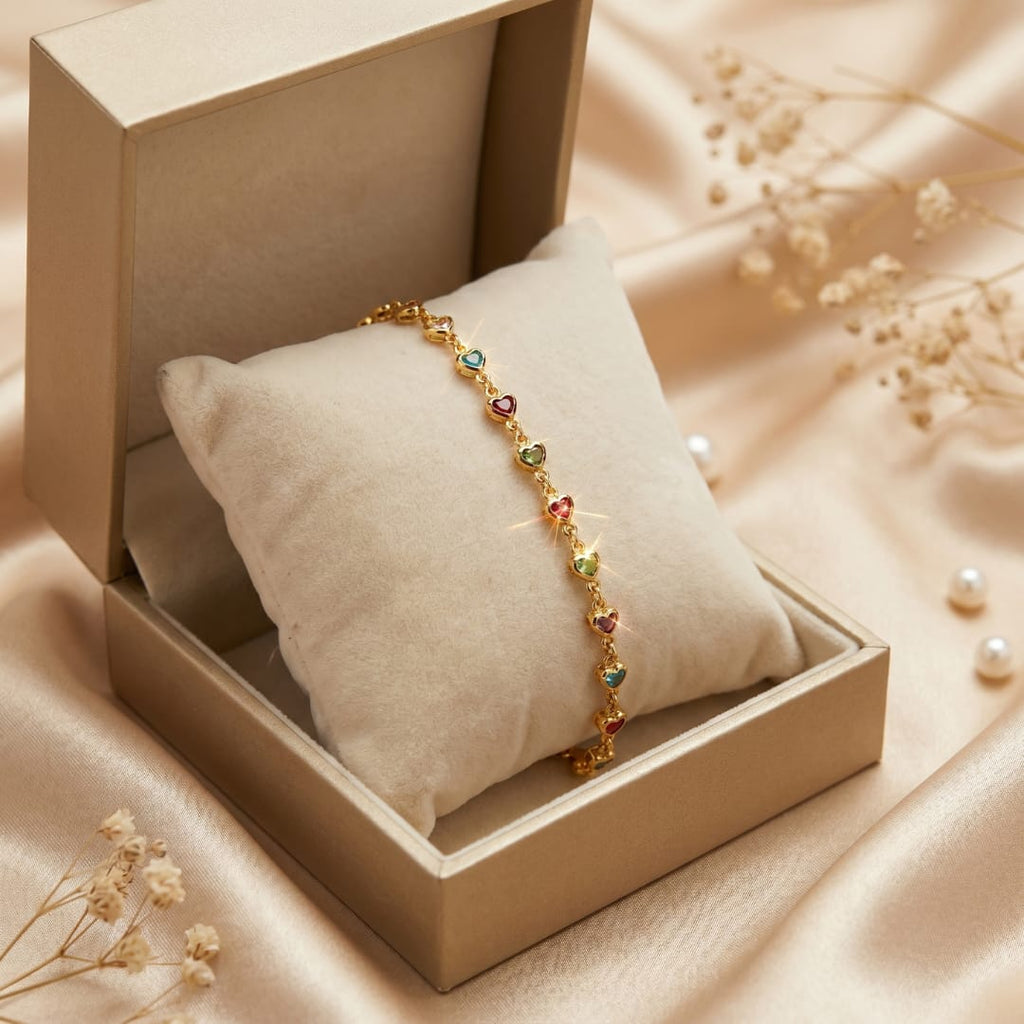 Micro Gold Forming Multicolour Link Chain Bracelet