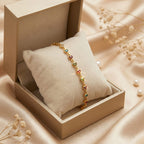 Micro Gold Forming Multicolour Link Chain Bracelet