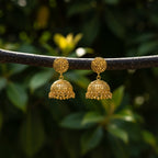 Micro Gold Plated Disc Stud Jhumka Earring