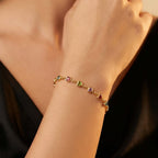 Micro Gold Forming Multicolour Link Chain Bracelet