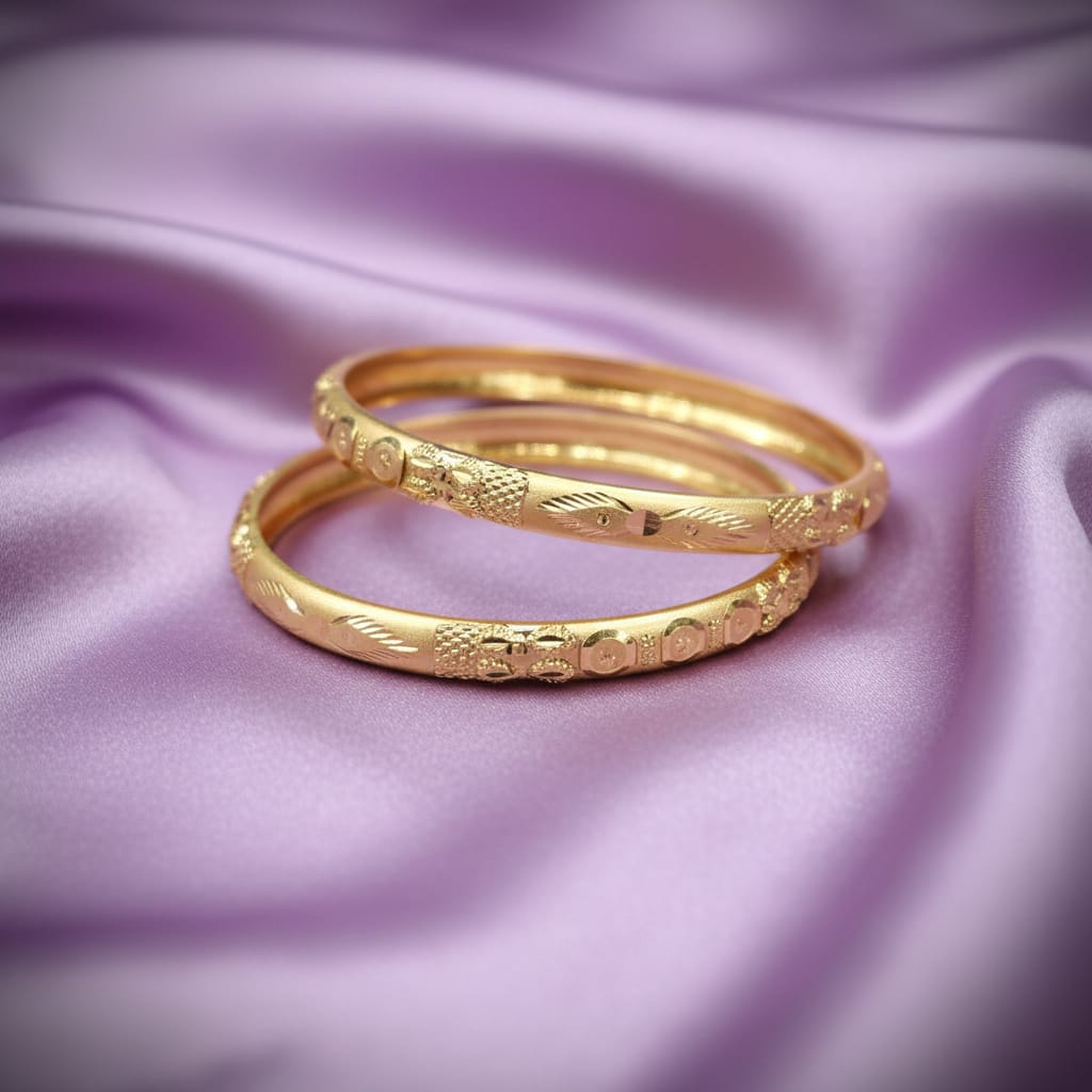 1 Gram Gold Floral Motif Bangles