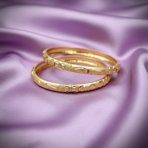 1 Gram Gold Floral Motif Bangles