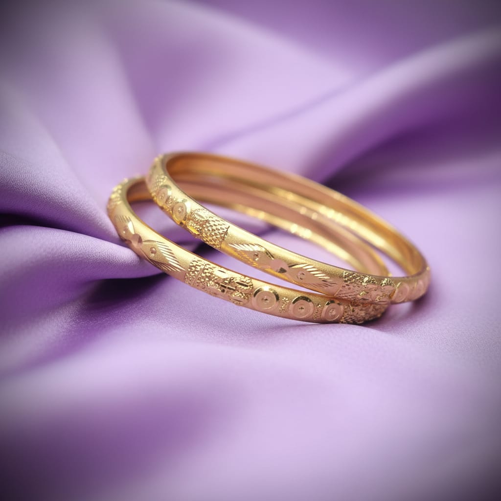 1 Gram Gold Floral Motif Bangles