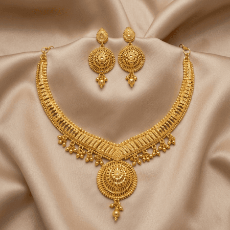 Micro Forming Gold Necklace Set