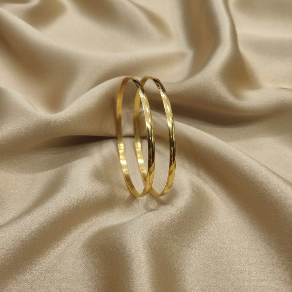 1 Gram Gold Plain Slim Bangles