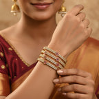 1 Gram Gold CZ Ruby Floral Bangles