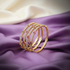 1 Gram Gold CZ Ruby Floral Bangles