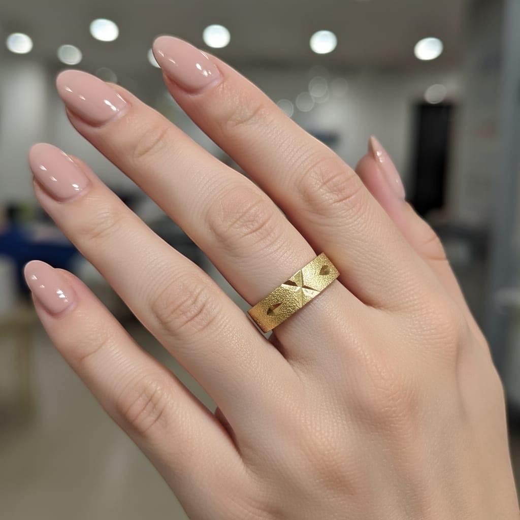 Shinayra by Nakhrali Creation micro gold plated brass slim band ring with stardust texture and diamond-cut star motifs.